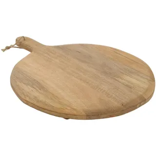 Generico Rundes Servierbrett aus Mangoholz 1 47 cm Braun