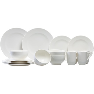 Villeroy & Boch – For Me Starter-Set 16 Teilig Für 4 Personen, Geschirrset Weiß, Kombiservice Weiß, Teller, Tassen, Bowls, Premium Porzellan