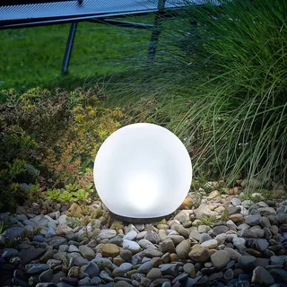 Esotec Solarkugel für den Garten multicolor | LED-Gartenkugel mit AKKU | Bodenleuchten Gartendeko für draußen | Solarleuchten Kugelleuchten 7 Farben 6500K winterfest outdoor ⌀=20cm 102609