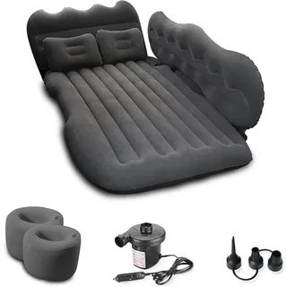 Ergocar Auto Luftmatratze Camping Matratze Aufblasbar 2 Personen mit Kissen Luftmatratze SUV MPV Aufblasbares Sofa Matratze Aufblasbar Gästebett Outdoor Reisen Sandstrand(M-Schwarz)