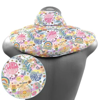 Nackenhörnchen mit Stehkragen Bio-Stoff "Flower Power". Kirschkernkissen| Nackenkissen Körnerkissen Wärmekissen - Ein sehr wohliger Nackenwärmer