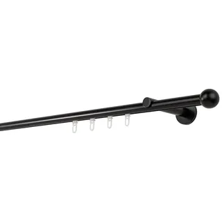 ONDECO Vorhangstange Ball 1-läufig Ø 20 mm 280 cm Schwarz