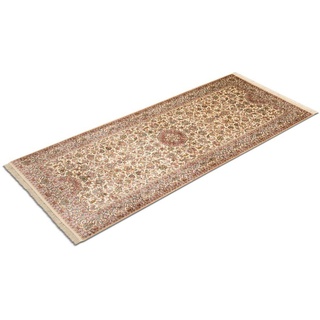 Läufer Kaschmir Seide Teppich handgeknüpft beige, morgenland, rechteckig, Höhe: 5 mm beige