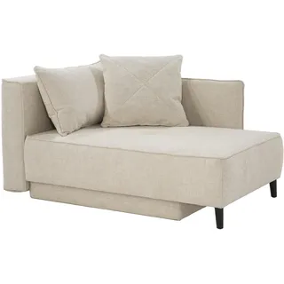 Einzelsofa Chenille beige 155 cm Recamiere mit Schlaffunktion - REX