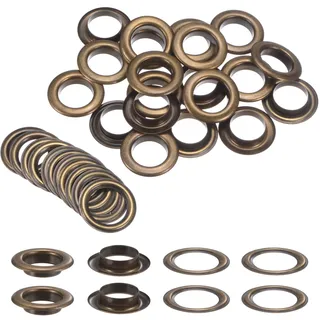 QUARKZMAN 20 Stück Ösen 20mm Metallösen Grommet Ösen Tülle Einschlagösen Befestigungsösen Scheiben für Planen Abdeckung Banner Leder Stoff Schuhe Handtaschen Vorhänge Bastel, Bronze