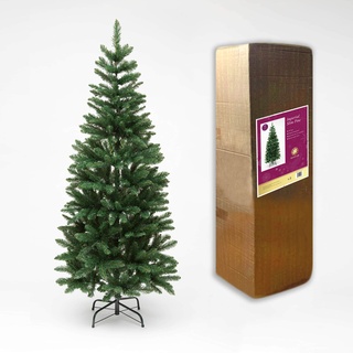 SHATCHI Schmaler Weihnachtsbaum aus Kiefernholz, mit Bleistiftspitzen, 1,2 m - 2,4 m, Metall, 1,8 m