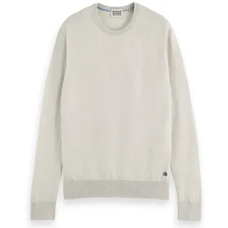 SCOTCH&SODA Herren Strickpullover - Essentials Crewneck, Merinowolle, Rundhals, einfarbig Creme S