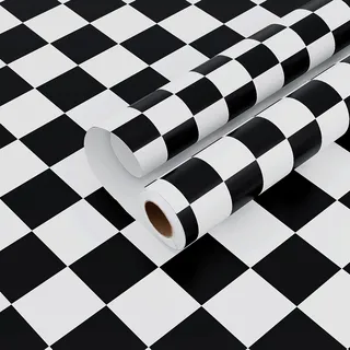 VaryPaper Tapete Schwarz Weiß Klebefolie Selbstklebend Folie küchentapete Abwaschbar Fliesenoptik Wandtapete Badezimmer Boden PVC Wasserfest Tapeten Wohnzimmer Schlafzimmer Küchenrückwand 40cm×2m