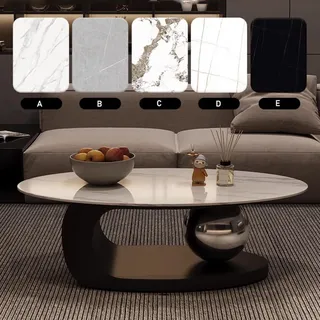 ZCFLWR Luxuriöser Couchtisch aus Marmor mit Goldener Metallhalterung und Steinarbeitsplatte – Elegantes Styling, einzigartiges Design, leicht zu reinigen
