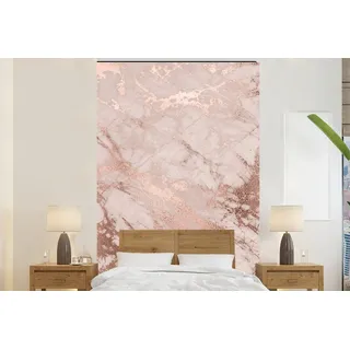 MuchoWow Fototapete Marmor - Rosa - Luxus - Marmoroptik - Glitzer - Design, Matt, bedruckt, Vinyl Tapete für Wohnzimmer oder Schlafzimmer, Wandtapete, 225x350 cm bunt 2.25 m x 4 m