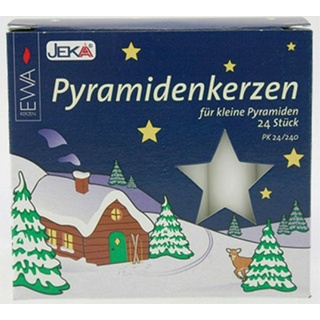 Ewa-Marine Pyramidenkerzen 14mm 24 Stück weiß