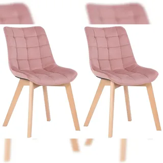 CLP Esszimmerstuhl Passaic Samt pink 2er Set
