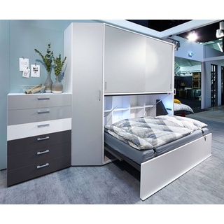 Loop Schrankbett quer 90x200 cm / 120x200 cm mit Stauraum viele Farben