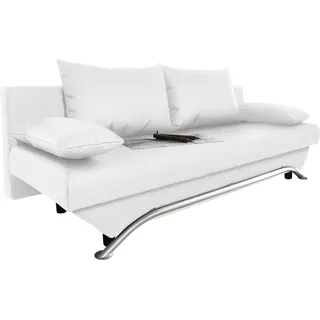 Jockenhöfer Schlafcouch Kunstleder 2-Sitzer Altweiß