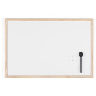 Bi-Office Budget Whiteboard mit Holzrahmen, magnetisch, 5 Größen wählbar, 60 x 40 cm