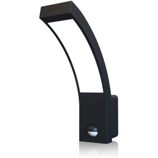 LongLife LED Wandleuchte Außenleuchte schwarz 15W neutralweiß IP54 mit Bewegungsmelder Außenwandleuchte Gartenleuchte Zaunleuchte Wegeleuchte Wandbeleuchtung | LongLife LED