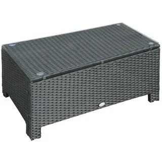 Outsunny Couchtisch,, Schwarz, Kunststoff, 50x39x85 cm Gartenmöbel, Gartentische, Beistelltische outdoor