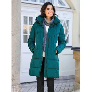 Steppmantel INSPIRATIONEN, Damen, Gr. 48, blau (petrol), 100% Polyester, Wattierung:100% Polyester, Mäntel Steppmantel
