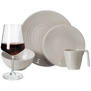Moritz Geschirr-Set Melamin Camping Geschirr Coffee + Milano Rotwein Gläser