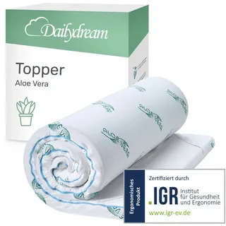 nivion gmbh Aloe Vera Topper 180 x 200 cm Weiß