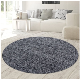 Teppich »Flauschiger Shaggy Teppich in anthrazit«, Teppich-Traum, rund, Höhe: 33 mm grau rund - 160 cm x 160 cm x 33 mm