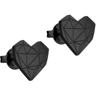 Liebeskind Berlin Ohrstecker Herz schwarz Edelstahl