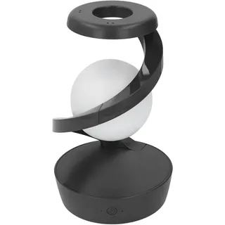 Fdit Moderne LED-Tischlampe, über USB Wiederaufladbar, Innovative Spiralschwebe-Kugel-Nachttischlampe mit Visuellem 3D-Effekt für das Heimbüro (Gray)