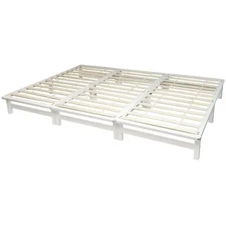 Homestyle4u Familienbett XXL 270x200 cm in Weiß mit Lattenrost 2050