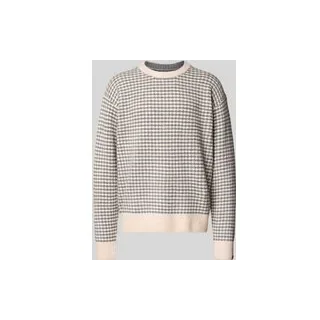 Strickpullover mit Rundhalsausschnitt, Mittelgrau, S
