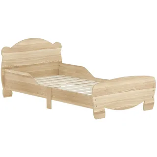 aiyaplay Jugendbett Hausbett mit Bären-Design 143,5 x 80 cm Massivholz beige