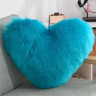 champracer Herzförmiges Plüschkissen Kissen Kissen weiches Wurfkissen dekoratives Kissen Sofa dekorativ Valentinstag Ostern (40x50 cm,dunkelblau)