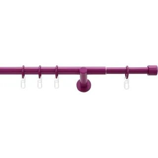 INDEKO Tilldekor Komplettset, ausziehbare Gardinenstange Andrax, beere, Ø 16/19 mm, 1-Lauf, 130-240 cm, inkl. Trägern und Ringen