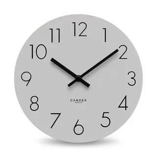 Cander Berlin MNU 2525 R Wanduhr MDF lautlos ohne Tickgeräusche 25 cm Wohnzimmer Büro modern Vintage grau analog