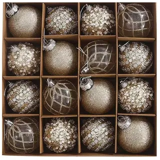 Bomiclss Weihnachtsbaumkugel 16-tlg. Weihnachtskugel-Set, bunte Weihnachtsbaumdekoration