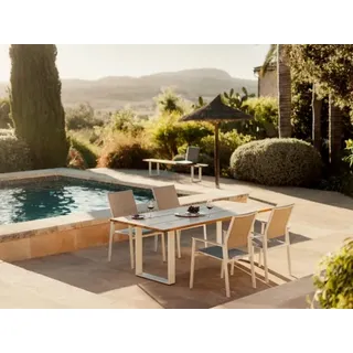Niehoff Noah-Lissabon Gartenmöbel-Set, 5-teilig, Tischplatte Teak geölt
