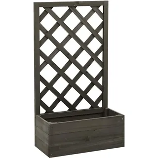 furnicato Garten-Spalier mit Pflanzgefäß 50 x 25 cm Grau