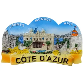 Cote d'Azur Frankreich-Touristen-Souvenir, 3D-Kühlschrankmagnet, Kühlschrankdekoration, Magnete