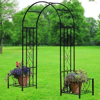 Rosenbogen Aus Metall Rosen Rankhilfe Pergola Schwarz Rosenbogen Gartenbogen, Dekoration Im Freien Rankgitter Metall Für Verschiedene Kletterpflanzen