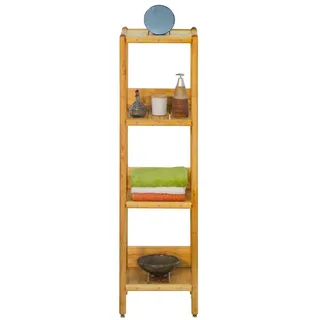 robinia-pro Badregal Badezimmer-Regal aus Holz stehend (Massivholz, massiv, natur), Badezimmerregal Handtuchregal klein groß schmal breit niedrig hoch 26 cm x 68 cm x 32 cm