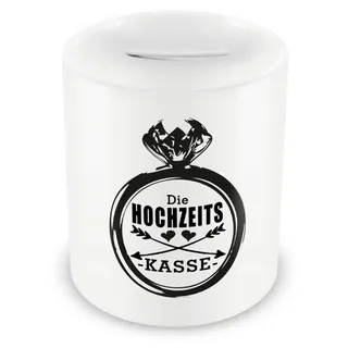 Samunshi® Brautpaar Spardose Hochzeit Sparschwein - Hochzeits Kasse mit Ring - Just Married Spardose Hochzeitsgeschenk Geldgeschenke Verlobung Flitte