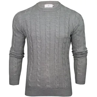 Xact Herren Strickpullover mit Zopfmuster – Warmer Rundhalspullover für Herbst & Winter, Weich & Atmungsaktiv - L