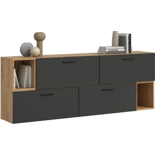 Möbel Boss Xonox Wohnwand braun Holzwerkstoff, 176x97x34 cm Wohnzimmer, Wohnwände, Anbauwände