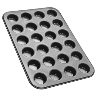 Zenker Black Metallic 24er Mini-Muffinform – Antihaftbeschichtet für perfekte Mini-Muffins & Cupcakes, Ø 4,5 cm, Made in Germany
