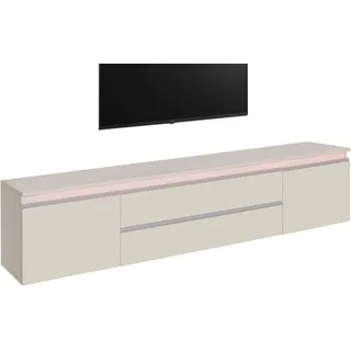 Home affaire Lowboard Magic,Lowboard,TV-Kommode,TV-Möbel,TV-Bank, Alugriff,2Türen,2 Schubkästen, Höhe 55 cm, B/T 240×40 cm,kaschmir matt braun 240 cm x 55 cm x 40 cm
