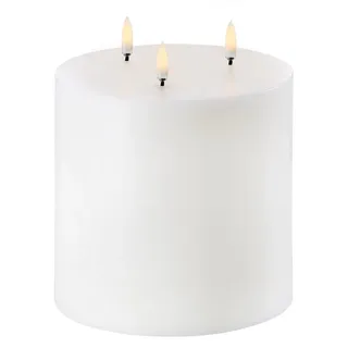Piffany Uyuni LED Stumpenkerze 15x15cm Nordic White 3-Docht