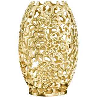 Riess Ambiente Filigrane Design Vase Abstract Leaf Gold 40cm Handarbeit Dekoratives Gefäß