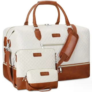 ITIEZY Weekender Übernachtungstasche für Damen, große Reisetasche mit Schuhfach, Sporttasche, Krankenhaus-Tasche, Handgepäcktasche für Flugzeuge mit Umhängetasche, 3 Stück