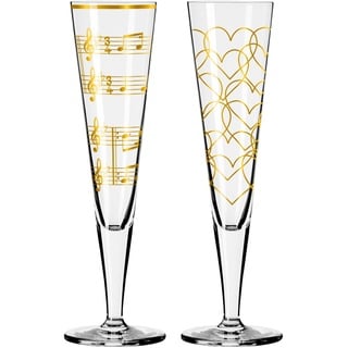 RITZENHOFF Champagnerglas-Set GOLDNACHT CHAMPUS DUETT BEST OFF22 je 205 ml 2 Stück
