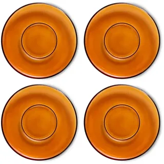 HKliving - 70's Untertassen, amber brown (4er-Set)
