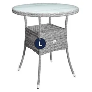 CASARIA Gartentisch Beistelltisch Ø 60 x 74 cm Grau